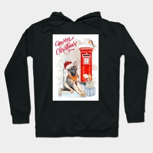 German Shepherd Merry Christmas Santa Dog Hoodie